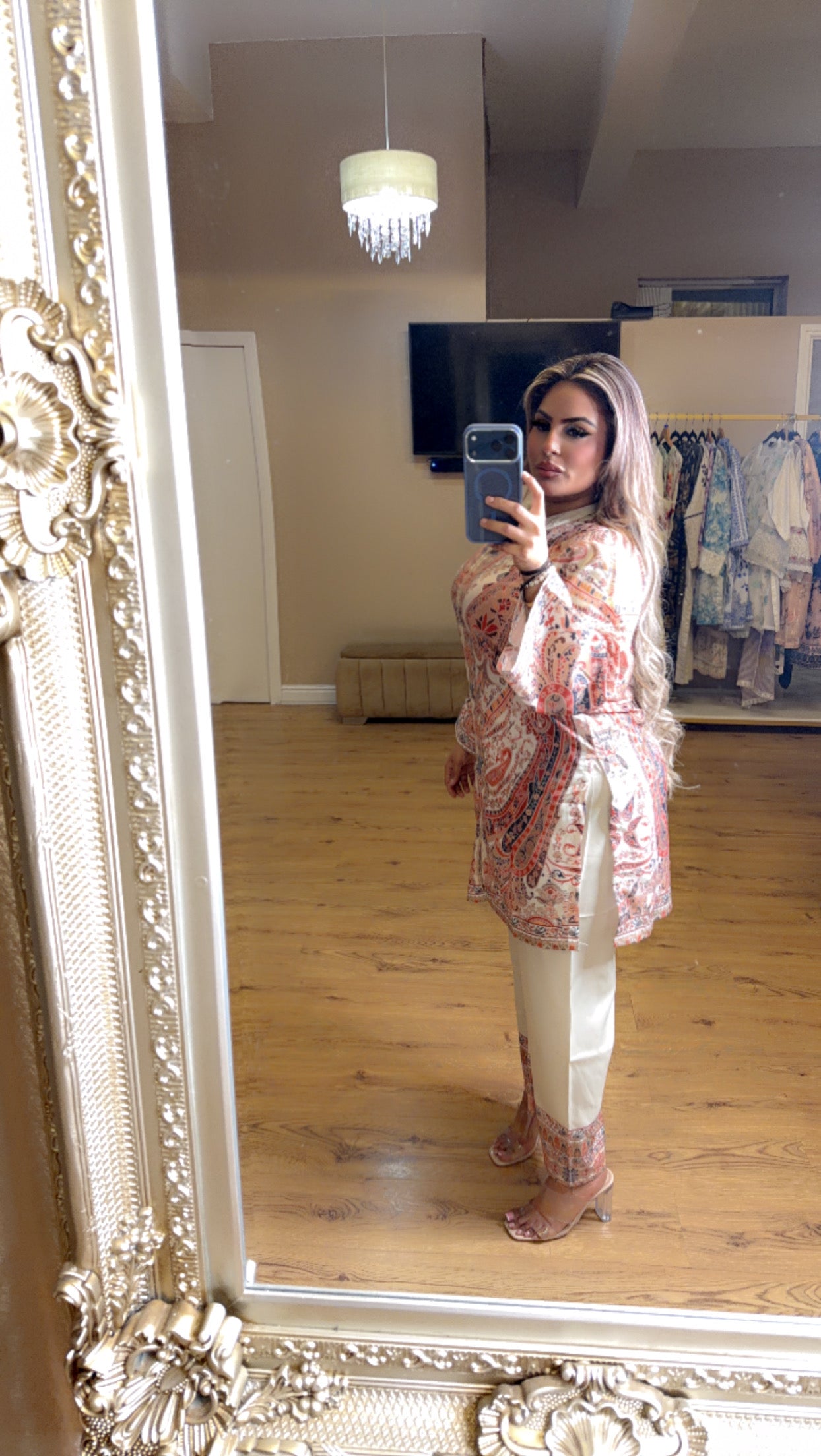 Paisley Red + Cream Print
