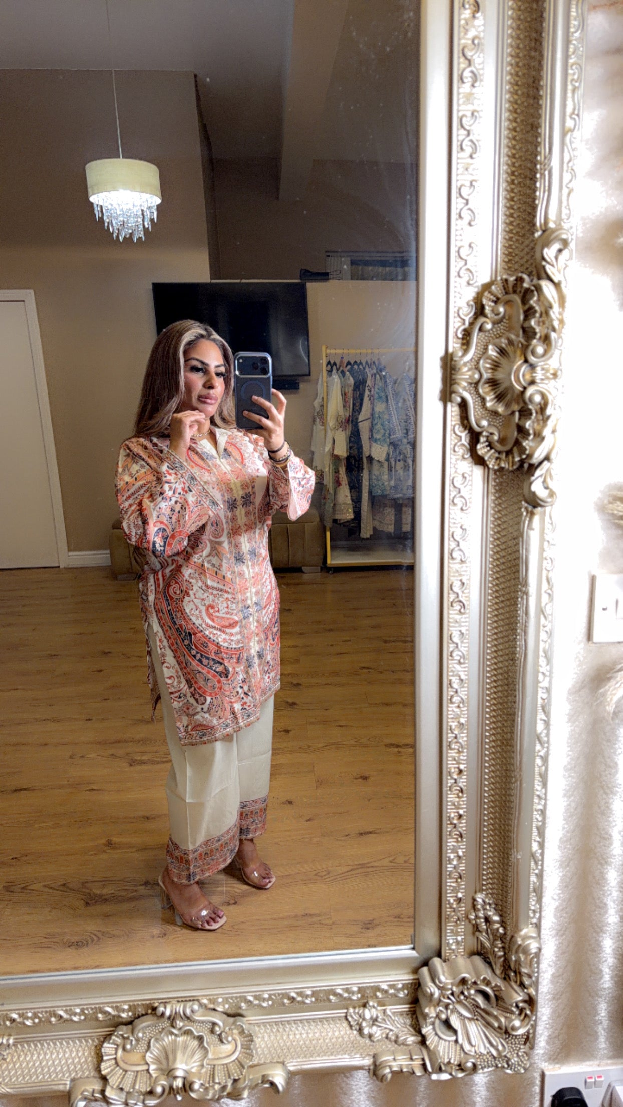 Paisley Red + Cream Print