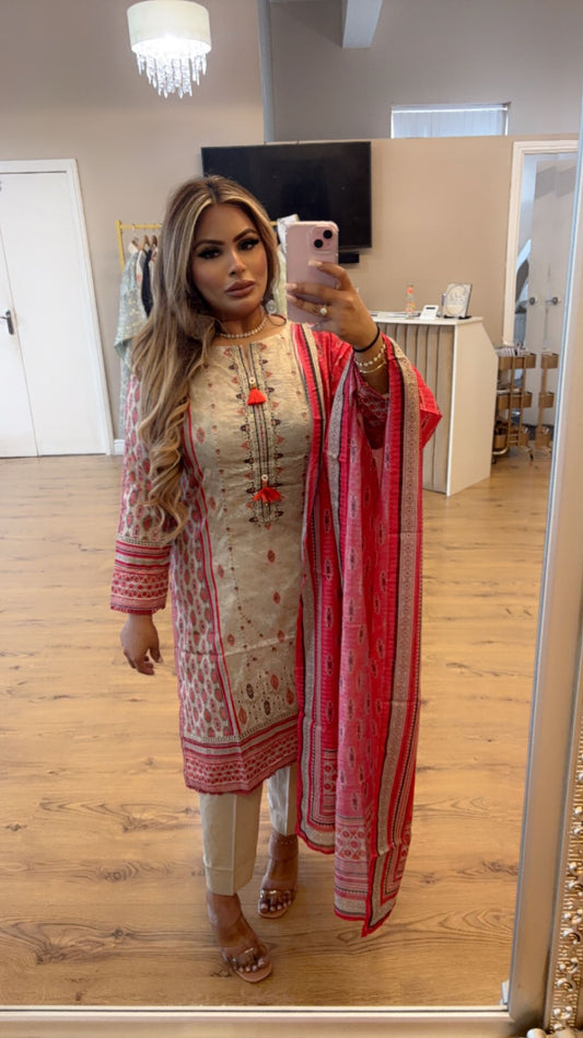 Red Casual 3 piece