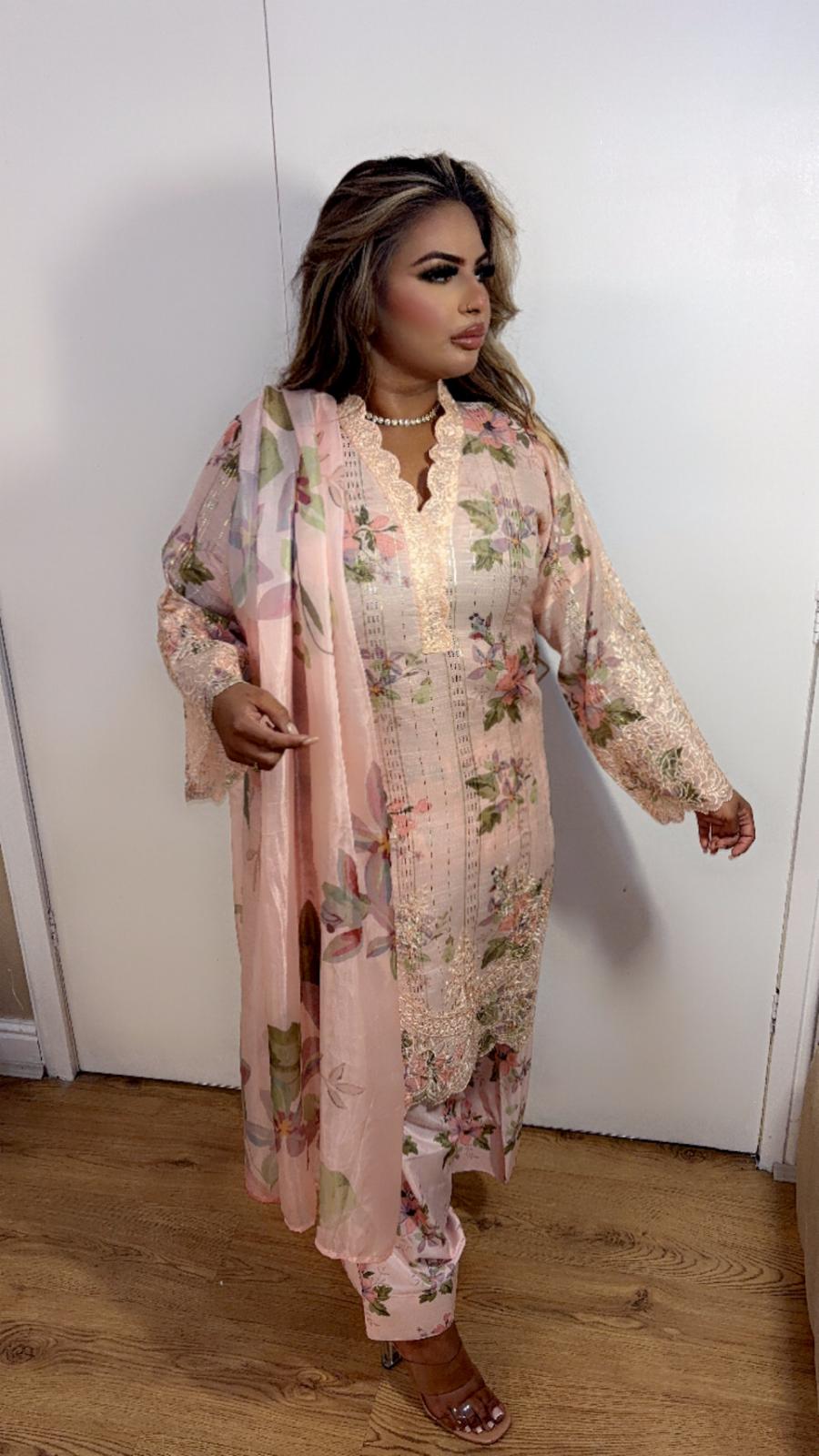 Pink Floral Farshi