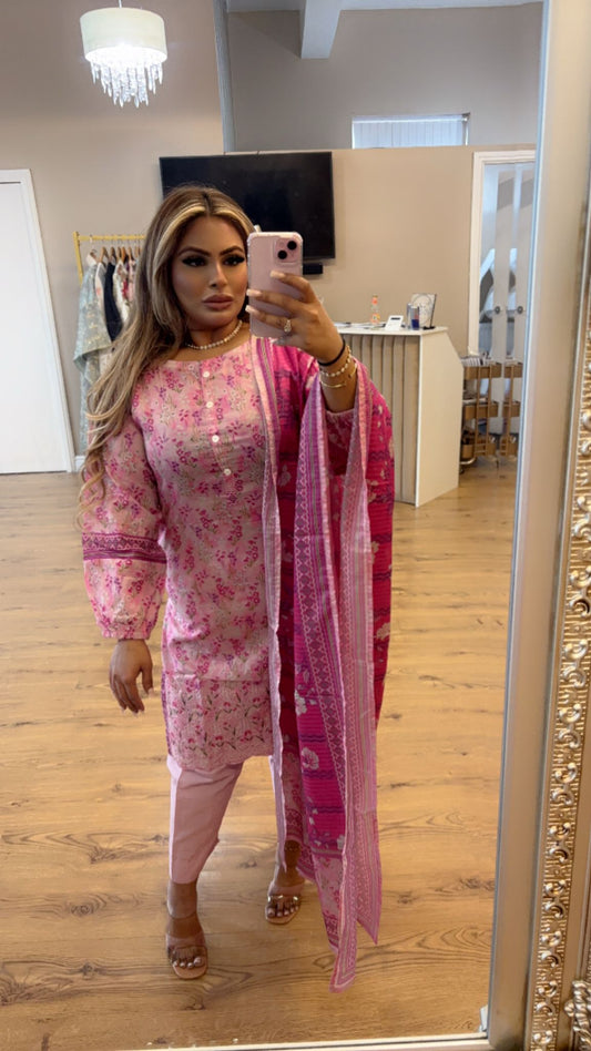 Pink casual 3 piece