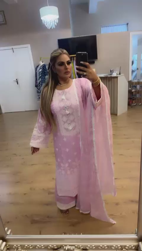 Pastel pink and white